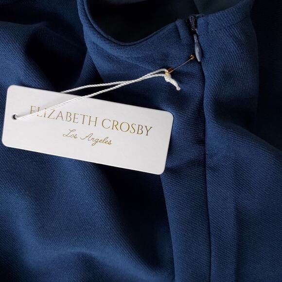 Elizabeth Crosby Megan Low V Back Sleeveless Teal Sheath Dress Size M NWT - Picture 4 of 7